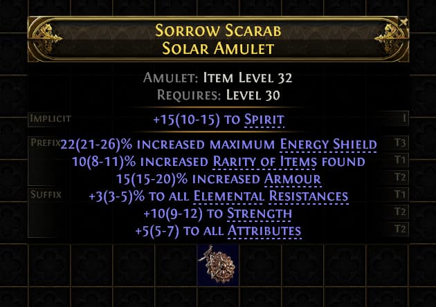 Sorrow Scarab Solar Amulet#524829