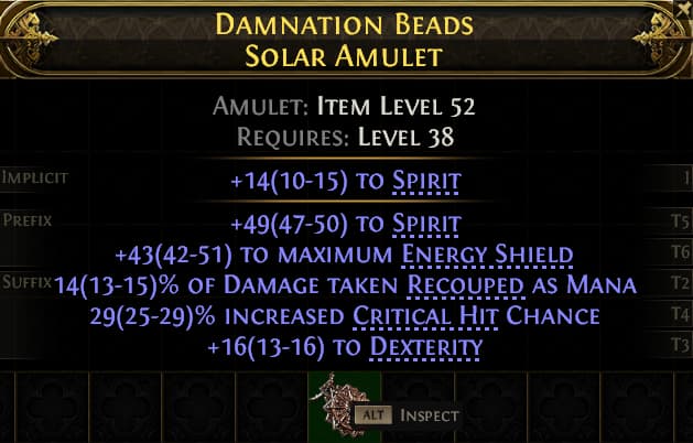 Damnation Beads Solar Amulet#534888