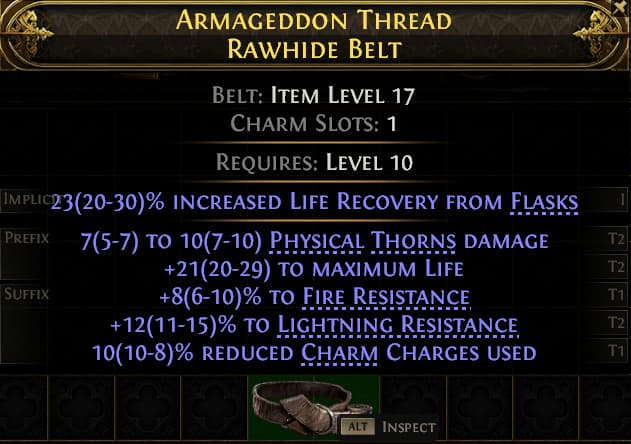 Armageddon Thread Rawhide Belt#362687