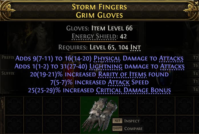 Storm Fingers Grim Gloves#537497