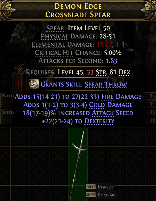 Demon Edge Crossblade Spear#713188