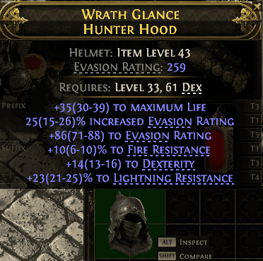 Wrath Glance Hunter Hood#949803