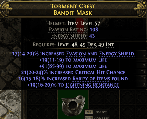 Torment Crest Bandit Mask#557114