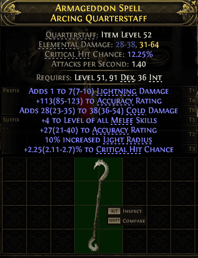 Armageddon Spell Arcing Quarterstaff#841202