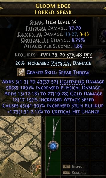 Gloom Edge Forked Spear#435098