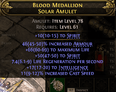Blood Medallion Solar Amulet#191848