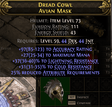 Dread Cowl Avian Mask#880390