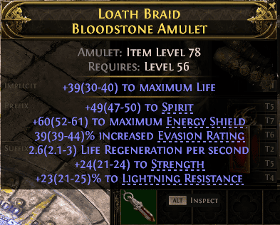 Loath Braid Bloodstone Amulet#846805