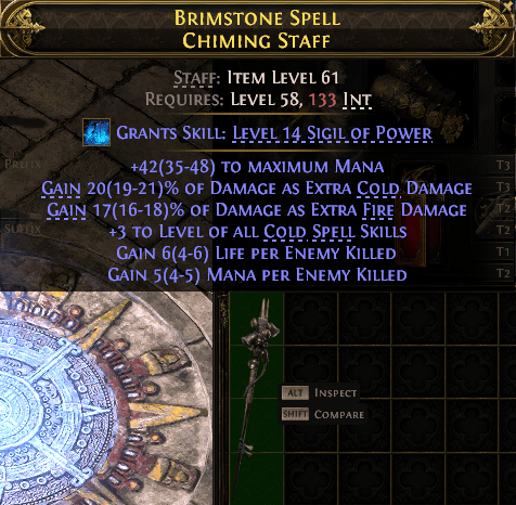 Brimstone Spell Chiming Staff#358326