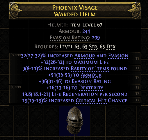 Phoenix Visage Warded Helm#351450