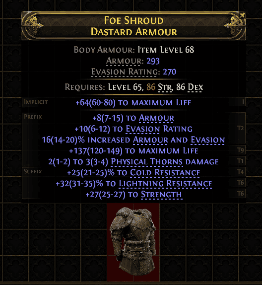 Foe Shroud Dastard Armour#709435