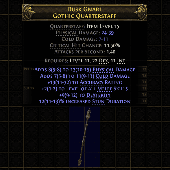 Dusk Gnarl Gothic Quarterstaff#41023