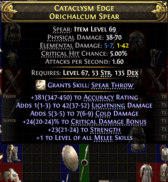 Cataclysm Edge Orichalcum Spear#973409