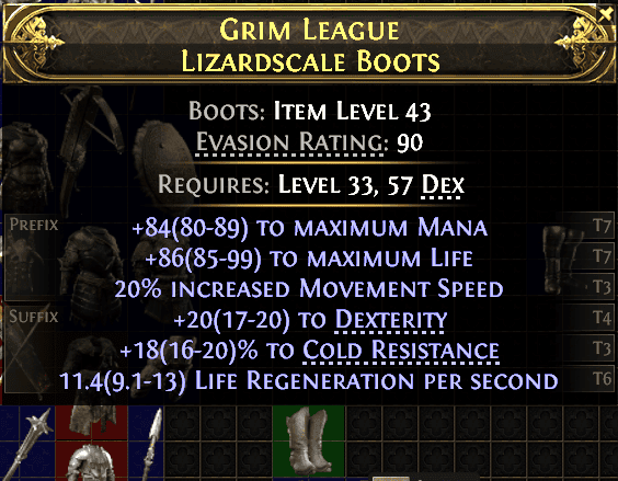 Grim League Lizardscale Boots#270089