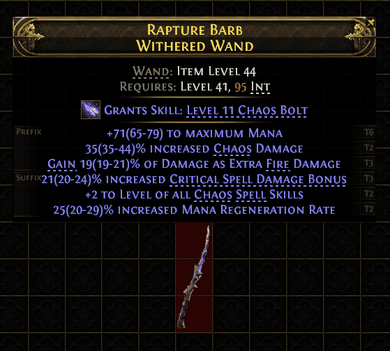 Rapture Barb Withered Wand#614155