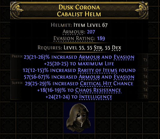 Dusk Corona Cabalist Helm#367699