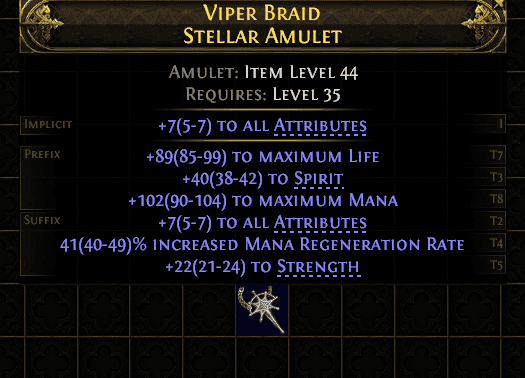 Viper Braid Stellar Amulet#106219