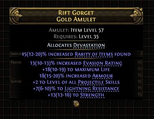 Rift Gorget Gold Amulet#585316