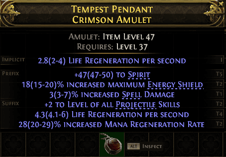 Tempest Pendant Crimson Amulet#226113