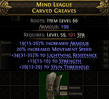 Mind League Carved Greaves#57285