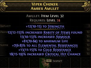 Viper Choker Amber Amulet#26176