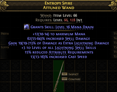 Entropy Spire Attuned Wand#370279