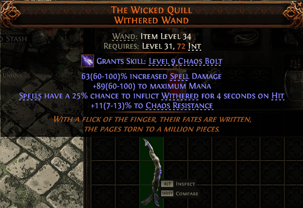 The Wicked Quill Withered Wand#538513