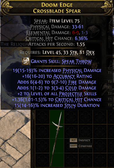 Doom Edge Crossblade Spear#133984
