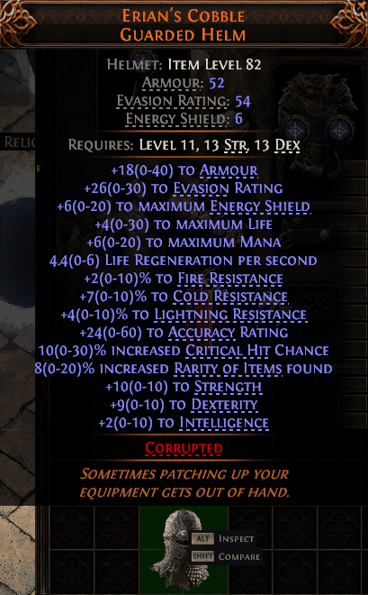 Erian'S Cobble Guarded Helm#25702
