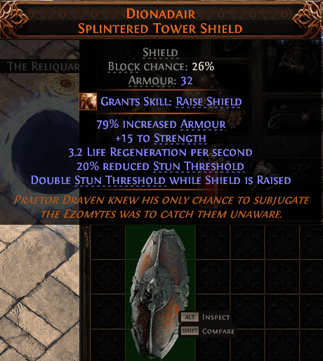 Dionadair Splintered Tower Shield#425113