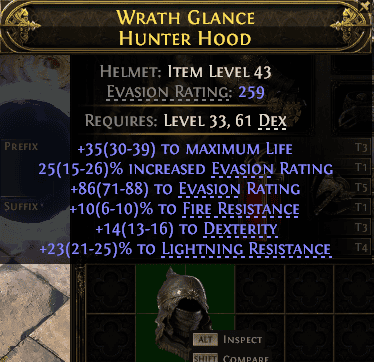 Wrath Glance Hunter Hood#865792