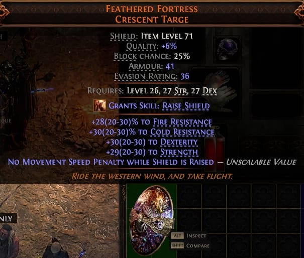 Feathered Fortress Crescent Targe#944699