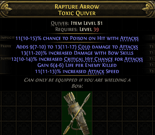 Rapture Arrow Toxic Quiver#135573