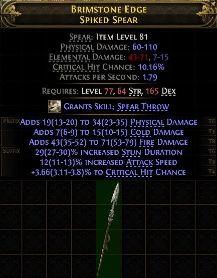 Brimstone Edge Spiked Spear#349676