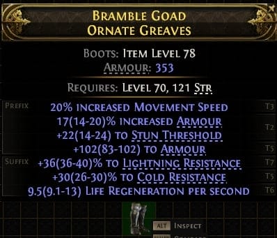 Bramble Goad Ornate Greaves#886656