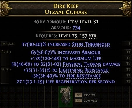 Dire Keep Utzaal Cuirass#405159