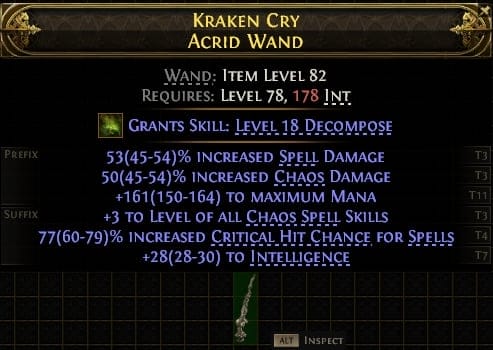 Kraken Cry Acrid Wand#116713