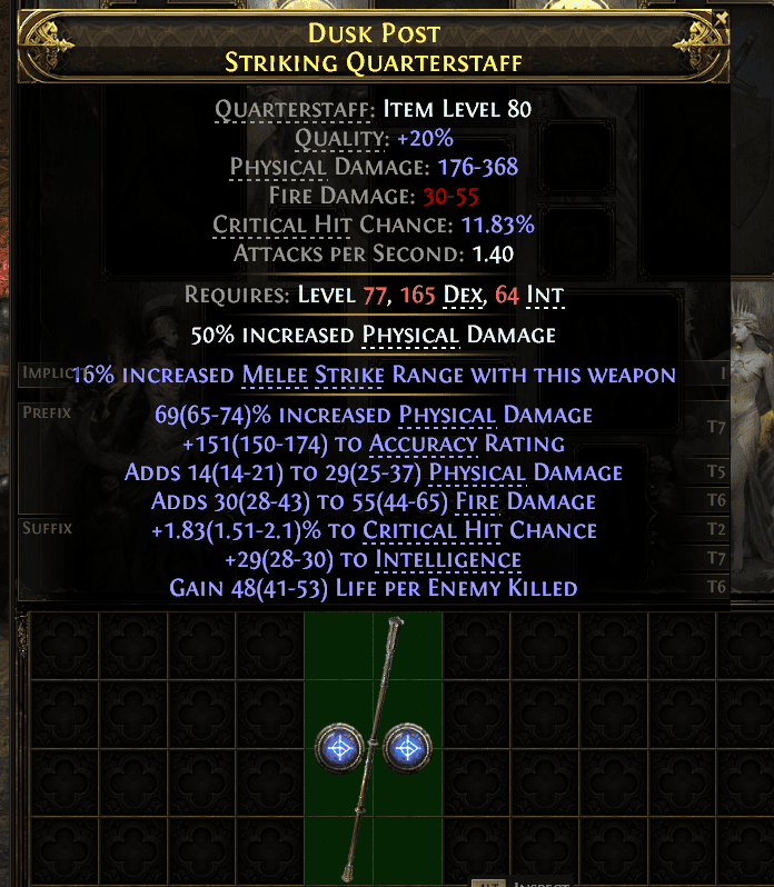 Dusk Post Striking Quarterstaff#926974