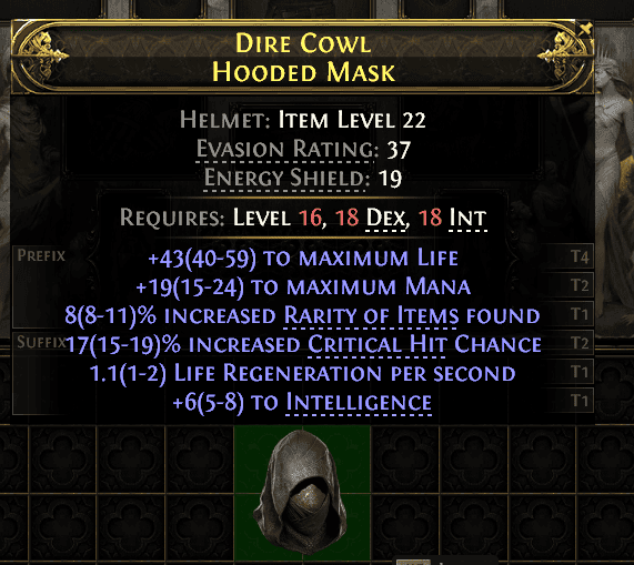 Dire Cowl Hooded Mask#293633