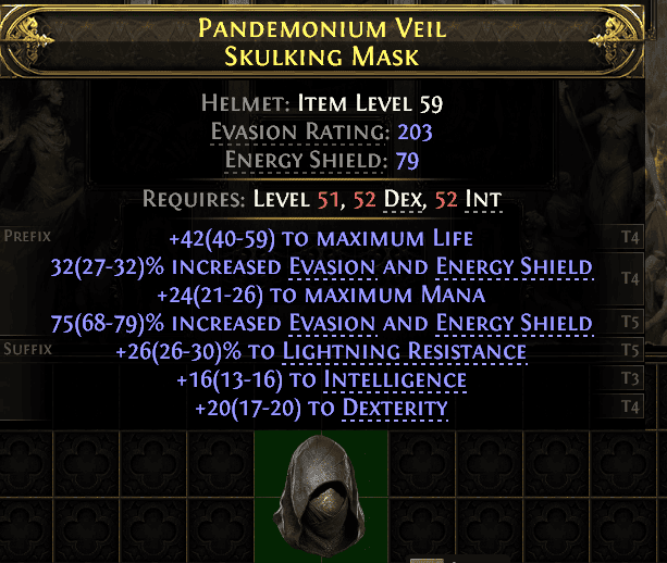 Pandemonium Veil Skulking Mask#903206