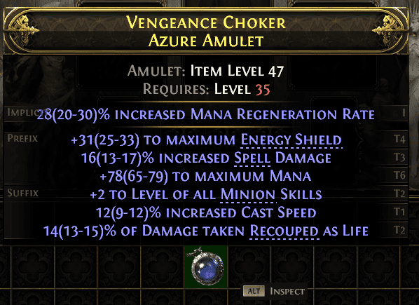 Vengeance Choker Azure Amulet#872818