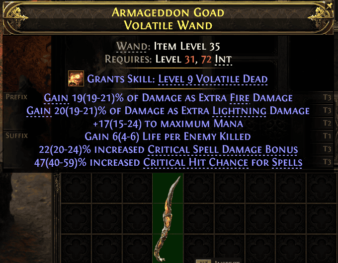 Armageddon Goad Volatile Wand#658189
