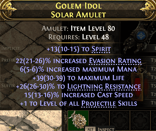 Golem Idol Solar Amulet#391771