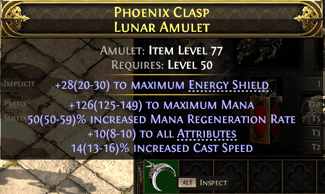 Phoenix Clasp Lunar Amulet#31713