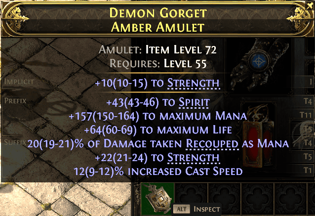 Demon Gorget Amber Amulet#125549