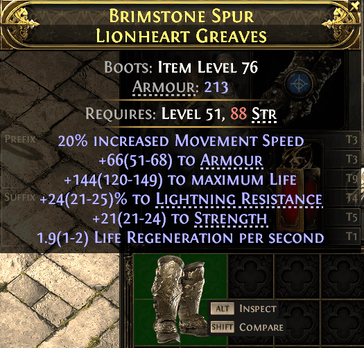 Brimstone Spur Lionheart Greaves#838458