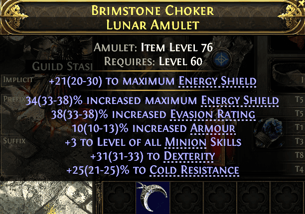 Brimstone Choker Lunar Amulet#79935