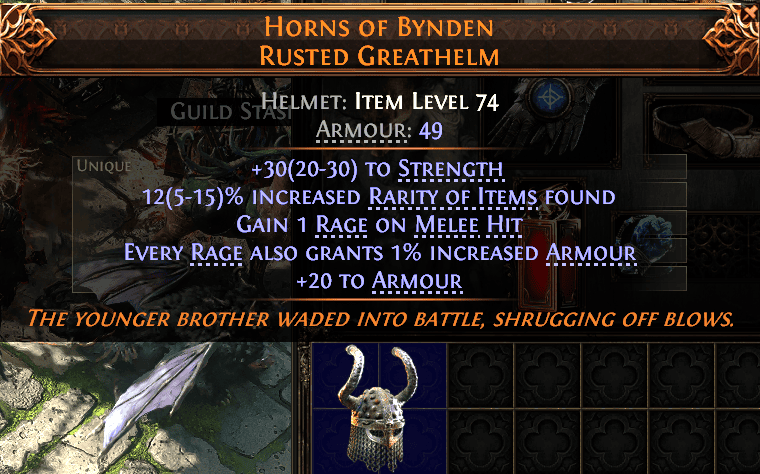 Horns Of Bynden Rusted Greathelm#120925