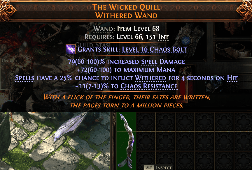 The Wicked Quill Withered Wand#671961