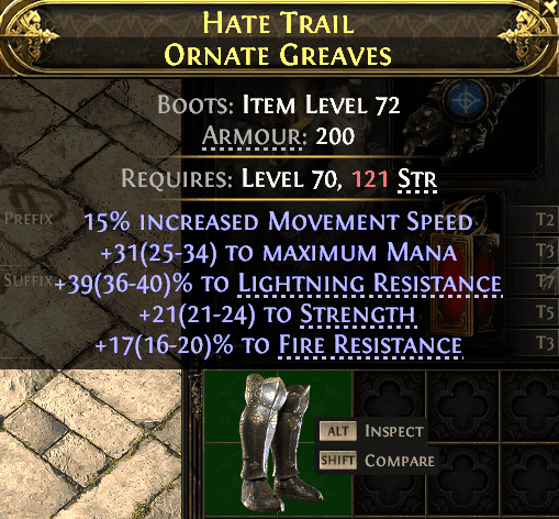 Hate Trail Ornate Greaves#624496